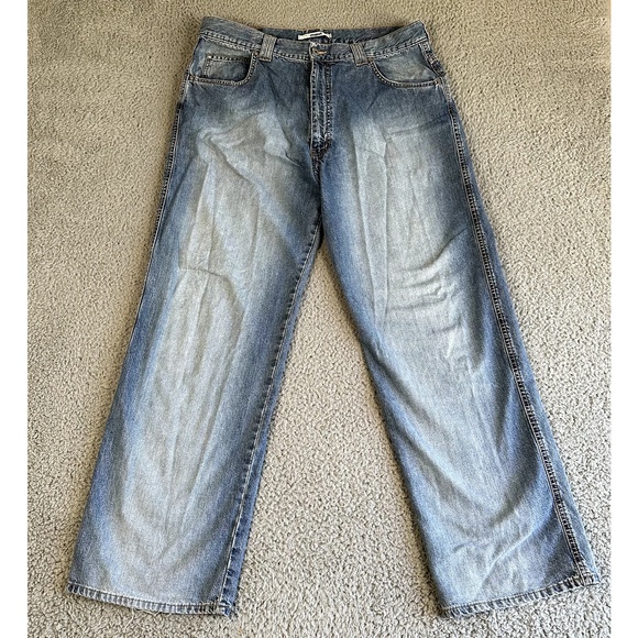 Mavi Other - Mavi Jeans Men's 36x32 Blue Wide Leg Medium Wash Distressed (35x32 Actual)